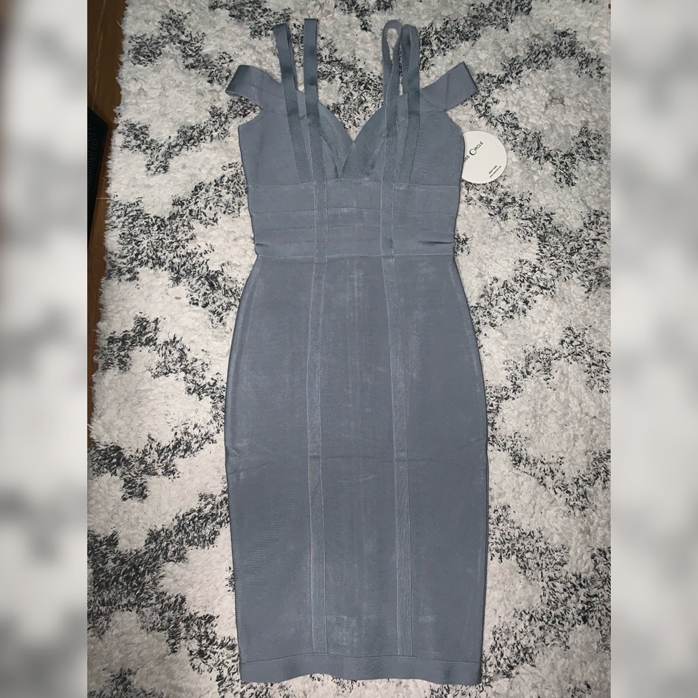 Elegant silver bodycon dress
